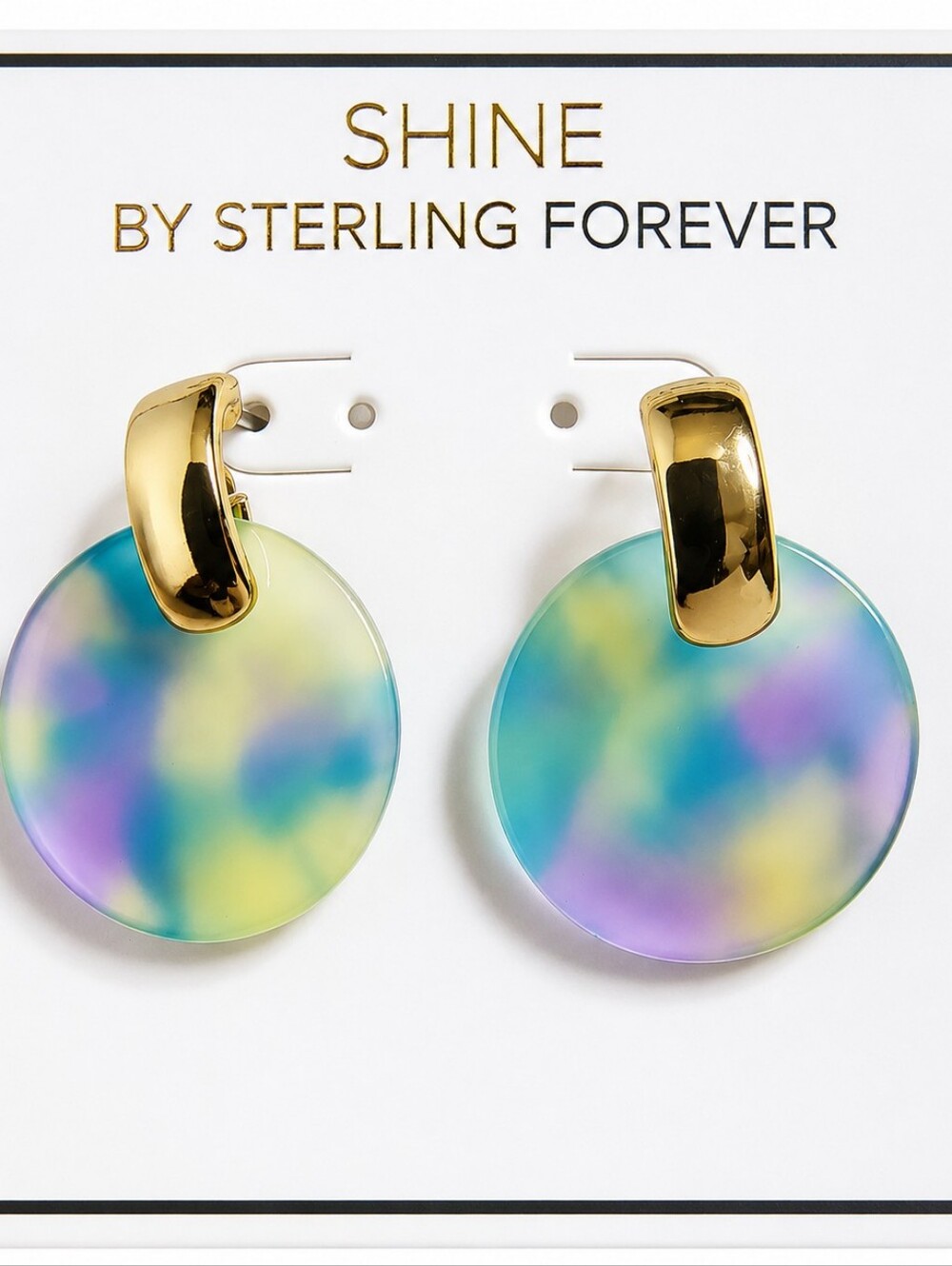 SHINE by Sterling Forever Pastel Disc Drop Earrings